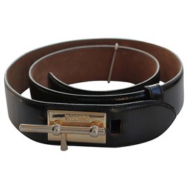 Moschino-Moschino Redwall black leather belt-Black