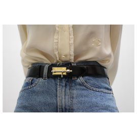 Moschino-Moschino Redwall black leather belt-Black