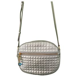 Celine Daoust Celine C Charm Bag Quilted Laminated Medium Silver Métallisé