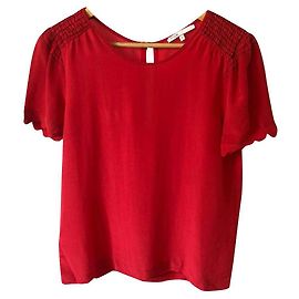 Top Maje in seta rossa Rosso