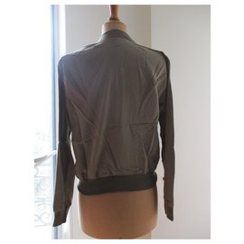 American Apparel-Khaki bomber jacket, taille M.-Khaki