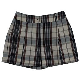 Shorts Michael Kors de algodão com padrão tartan e pregas Multicor
