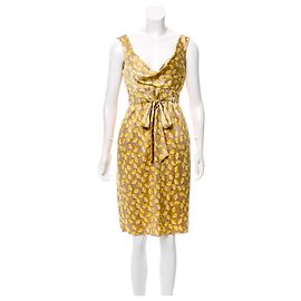 Diane Von Furstenberg Frandarly Seidenkleid Gold Gelb Creme Golden Gelb Creme