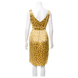 Diane Von Furstenberg-DvF Frandarly dress-Dourado,Amarelo,Creme