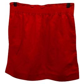 Falda roja J.Crew de lino y algodón Talla 10 Roja