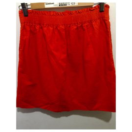 J.Crew-Linen blend skirt-Red