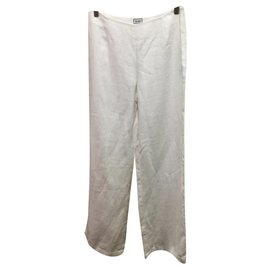 Hobbs Leinen Marlene Hose Weiß