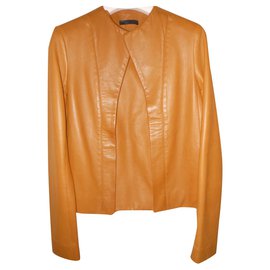The row Lederjacke Karamell