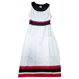 Vestido Sonia By Sonia Rykiel Blanco de Rayas de Algodón Blanco