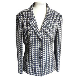 CHANEL Jacket style Rooster Foot T44 Navy blue