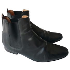 Hermès HERMES Men's leather boots T41,5 IT Black