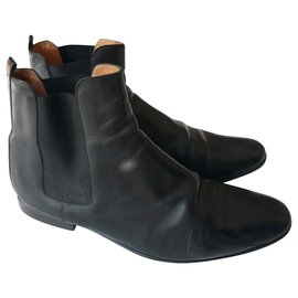 Hermès-HERMES Boots cuir homme T41,5 IT-Noir
