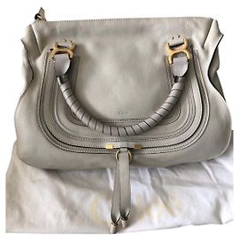 Chloé Marcie bolsa dupla de couro de bezerro Cinza