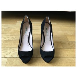 Miu Miu-peep toe (plateau)-Noir