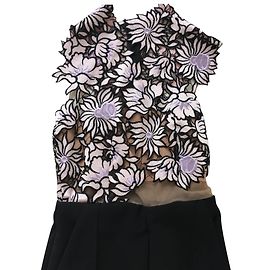 Self Portrait Jumpsuit Schwarz mit Spitze Schwarz