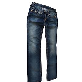 Vaqueros de pierna recta True Religion 5 bolsillos azul algodón Azul