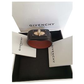 Givenchy Dore Horn Armband schwarz Lammleder Schwarz