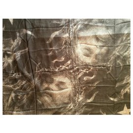 Givenchy-GIVENCHY Pañuelo de seda y modal-Gris,Gris antracita