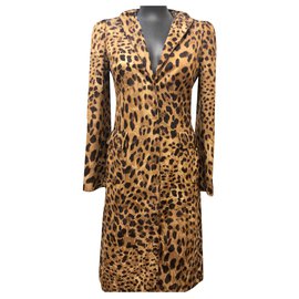 Dolce & Gabbana-iconic leopard trench coat-Beige