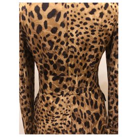 Dolce & Gabbana-ikonischer Leoparden-Trenchcoat-Beige