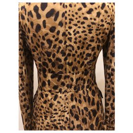 Dolce & Gabbana-iconic leopard trench coat-Beige