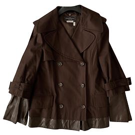 Salvatore Ferragamo Trinchera de alta costura Marrón oscuro