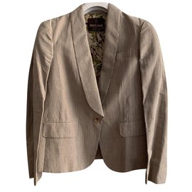 Roberto Cavalli-Pin-stripe blazer jacket-Beige