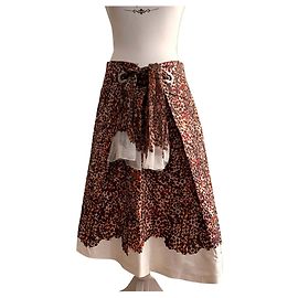 Salvatore Ferragamo Falda asimétrica de tafetán de seda estampada Multicolor
