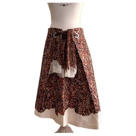 Salvatore Ferragamo-Printed silk taffeta asymetrical skirt-Multiple colors