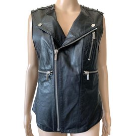 Autre Marque By Danie Leather Biker Jacket Black Black