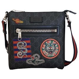 Gucci Sacs Porte-documents Noir Multicolore Gris