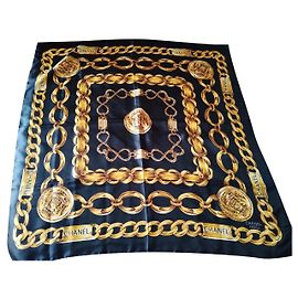 Chanel Silk scarves Dark blue