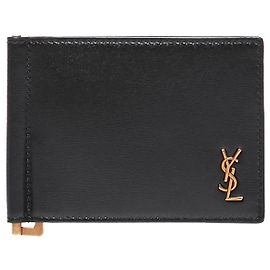 Saint Laurent Cartera para hombre YSL Negro
