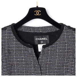 Chanel-BLACK TWEED CUSTOM FR38-Black