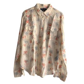 Ralph Lauren-Camisa de gaze de algodão floral-Bege