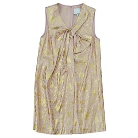 3.1 Phillip Lim Kleider Pink Golden Metallisch