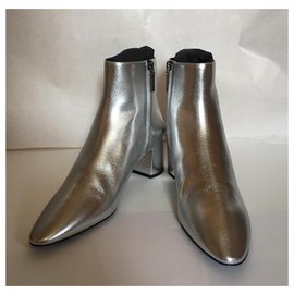 Saint Laurent-Saint Laurent LouLou 50 Ankle boots-Silvery