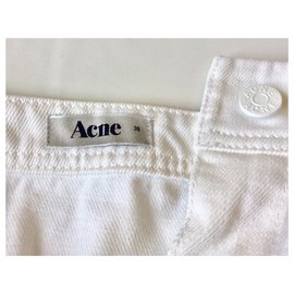Acne-White denim skirt-White