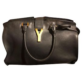 Bolsa de mão Yves Saint Laurent em couro preto Preto