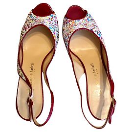 Sidonie Larizzi Multicolored Sequined Leather Pumps Multiple colors