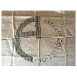 Giorgio Armani-GIORGIO ARMANI écharpe logo-Gris,Gris anthracite