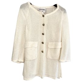 Chanel-Chanel jacket size 36-White