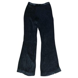 Gucci-Black Vintage Gucci Velvet trouser-Black