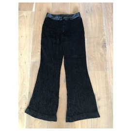Gucci-Black Vintage Gucci Velvet trouser-Black
