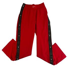 Nike Red Side Opening Druckknöpfe Track Sporthose Hose Gr. XS Schwarz Rot
