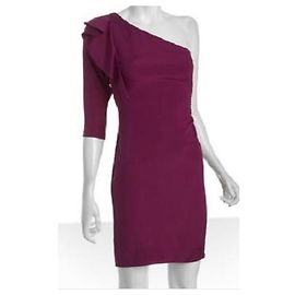 Diane Von Furstenberg DvF ein schulteriges Seiden-Cobb-Kleid Fuschia