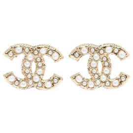 Chanel-CC DIAMANTES E PÉROLAS-Dourado