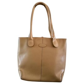 Tod's-Leather Tote Bag-Brown,Black