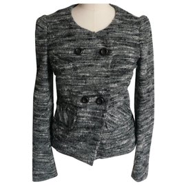 Isabel Marant Etoile-ISABEL MARANT ETOILE – VESTE TWEED GRISE T2 TBE-Gris anthracite
