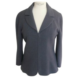 Chanel-CHANEL Dark gray tweed jacket T38-Grey